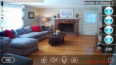 security camera in living room