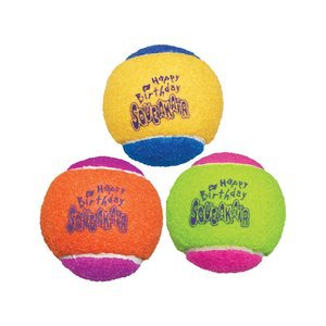 KONG Air Dog Squeakair Birthday Balls Dog Toy Medium Colors Vary 3 Balls