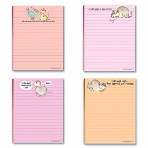 Stonehouse Collection Funny Cat Theme Pads - 4 Assorted Kitty Note Pads