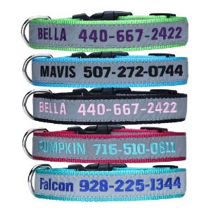 LovelyDog Embroidered Personalized Dog ID Collar